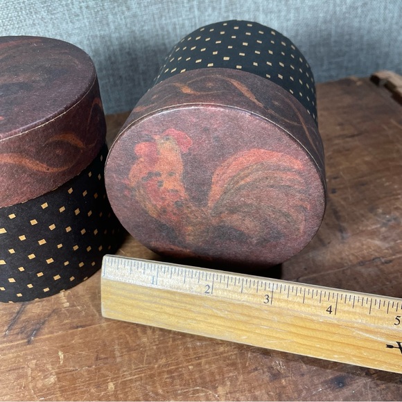 Primitives Roosters decorative boxes vintage - Picture 3 of 6